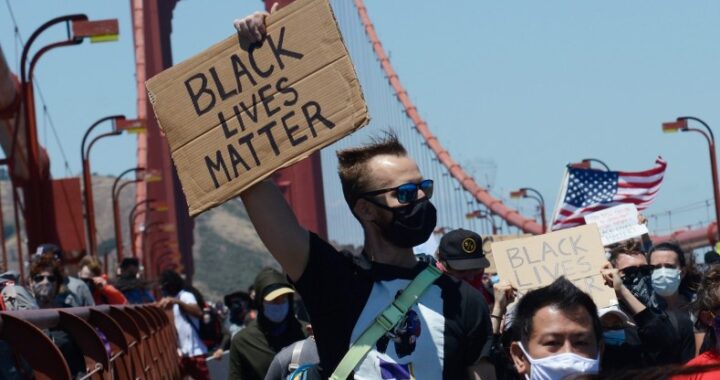 Demonstrators march during a protest against racial inequality in the aftermath of the death of George Floyd, San Francisco, Calif., June 6, 2020.